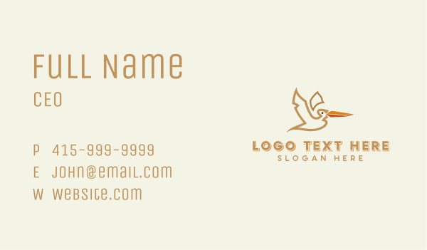 Pelican Flying Bird  Business Card Design Image Preview