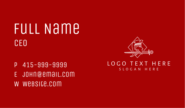 Medieval Soldier Outline  Business Card Design Image Preview