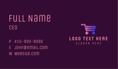 Gradient Shopping Cart Business Card Image Preview