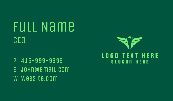 Green Cobra Wings  Business Card Design Image Preview