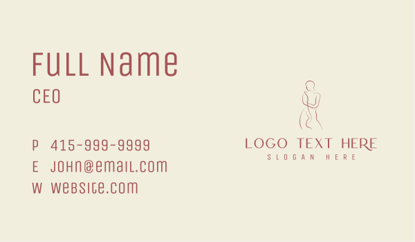 Feminine Woman Nude Fashion Business Card Design Image Preview