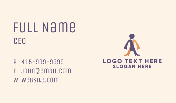 Formal Wear Man Business Card Design Image Preview