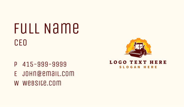 Road Roller Compactor Business Card Design Image Preview