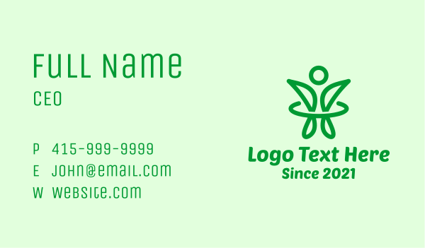 Green Healthy Person Business Card Design Image Preview