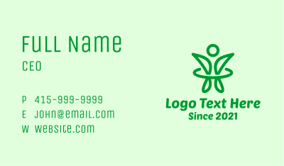 Green Healthy Person Business Card