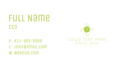Green Tea Leaves Lettermark Business Card Image Preview