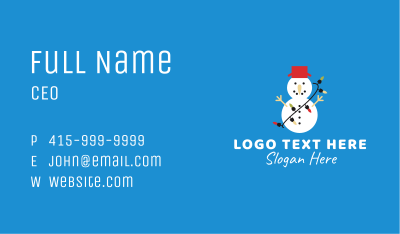 Christmas Snowman Mascot Business Card Image Preview