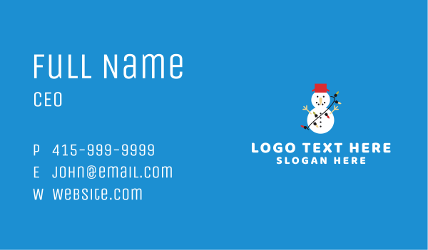 Christmas Snowman Mascot Business Card Design Image Preview