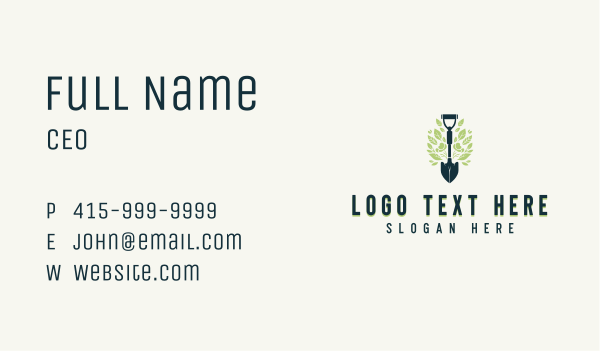 Yard Gardening Shovel Business Card Design Image Preview