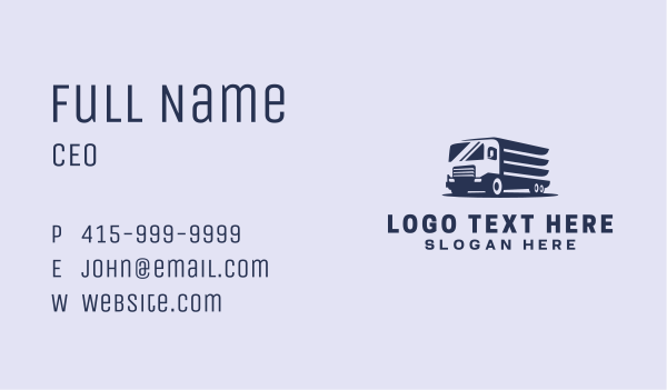 Blue Truck Shipping Business Card Design Image Preview