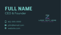 Modern Glitch Letter Z Business Card Image Preview