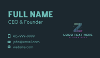 Modern Glitch Letter Z Business Card Image Preview