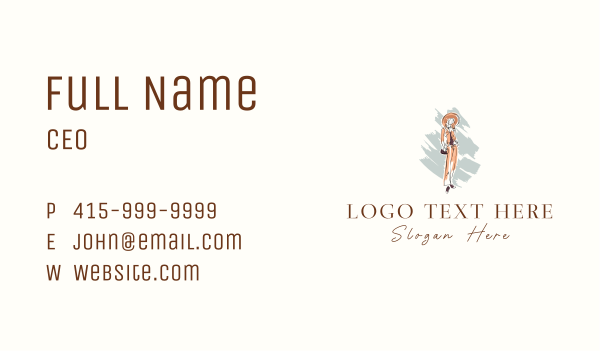 Woman Fashion Model Business Card Design Image Preview