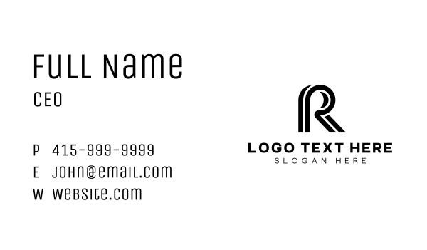 Modern Minimalist Brand Letter R Business Card Design Image Preview