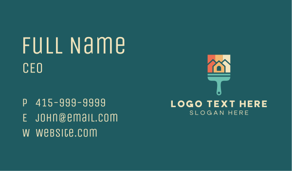 House Paint Brush Business Card Design Image Preview