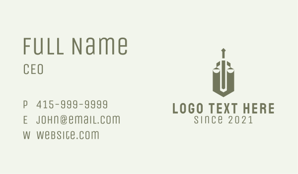 Green Sword Scale  Business Card Design Image Preview