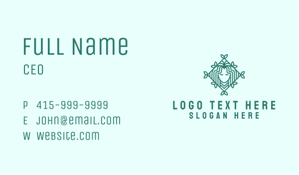 Organic Leaf Woman Business Card Design Image Preview