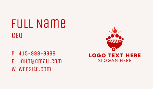 Fire Barbecue Grill Business Card Design Image Preview