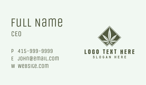 Green Medicinal Weed Business Card Design Image Preview