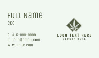 Green Medicinal Weed Business Card Image Preview
