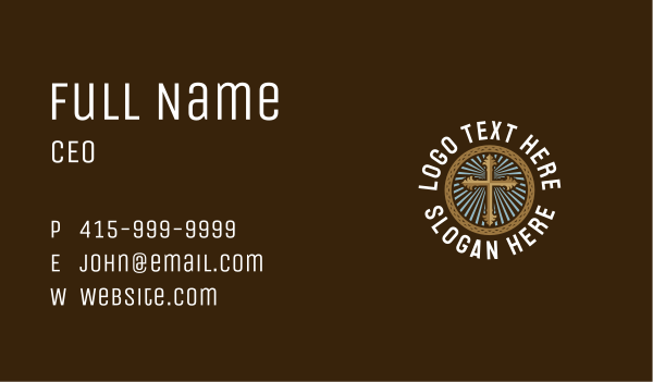 Christian Chapel Cross Business Card Design Image Preview