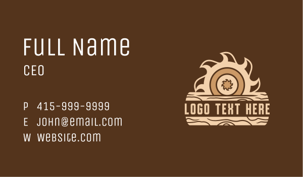 Rustic Saw Blade Woodworking  Business Card Design Image Preview