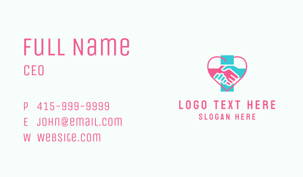 Medical Cross Handshake Business Card Design Image Preview