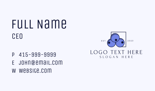 Fresh Blueberry Fruit Business Card Design Image Preview