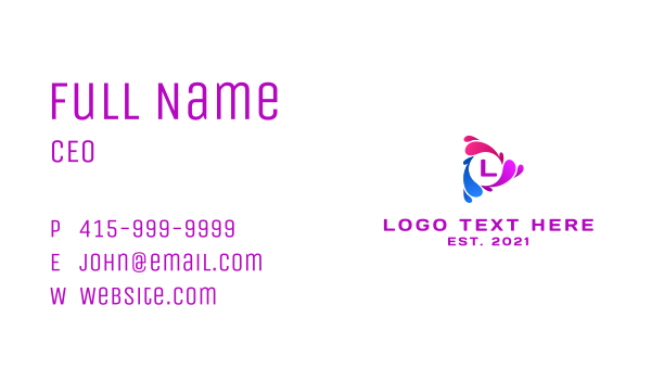 Multicolor Play Letter  Business Card Design Image Preview