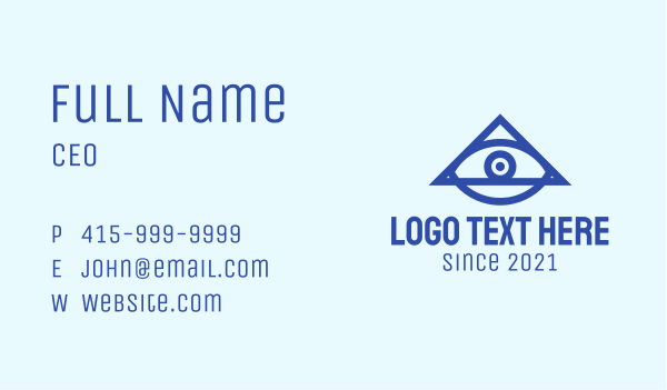 Blue Triangular Eye Business Card Design Image Preview