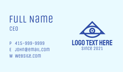Blue Triangular Eye Business Card Image Preview