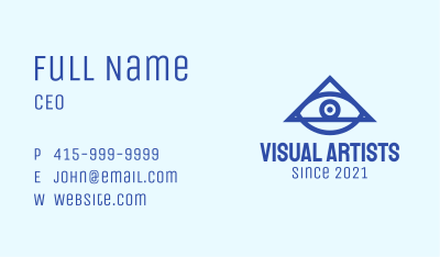 Blue Triangular Eye Business Card Image Preview