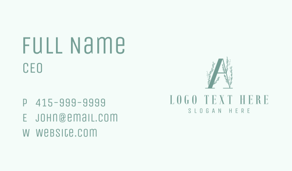 Flower Gardening Letter A Business Card Design Image Preview