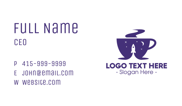 Space Coffee Cup Business Card Design Image Preview