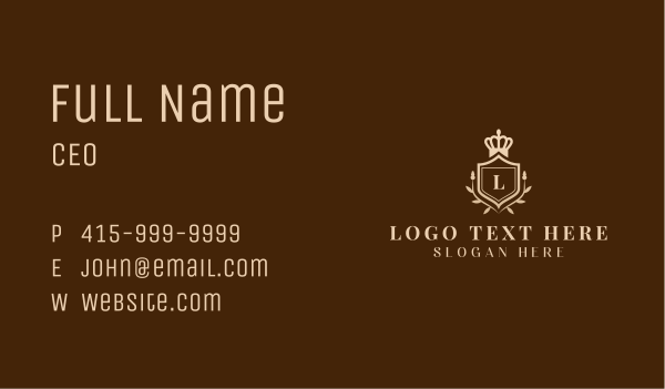 Crown Shield Wreath Letter Business Card Design Image Preview