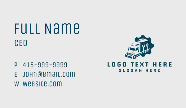 Trucking Auto Mechanic Business Card Design Image Preview