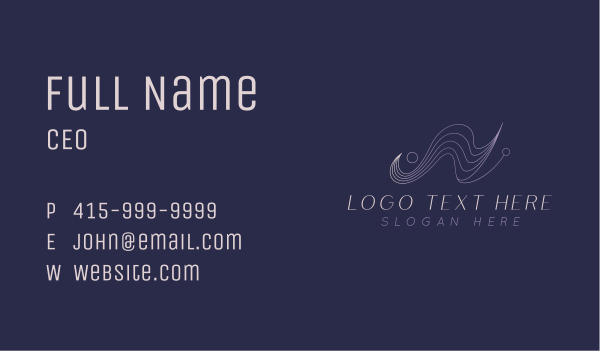 Gradient Waves Agency Business Card Design Image Preview