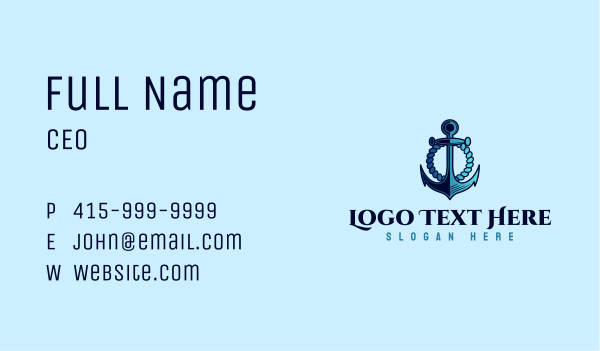 Rope Nautical Anchor Business Card Design Image Preview