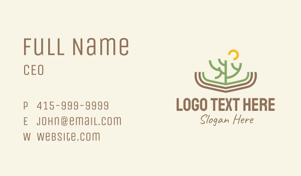 Minimalist Cactus Scenery Business Card Design Image Preview