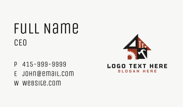 Carpenter House Tools Business Card Design Image Preview