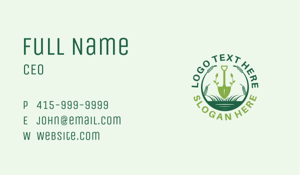 Gardener Plant Shovel Business Card Design Image Preview