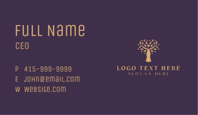 Organic Wellness Woman Tree Business Card Image Preview