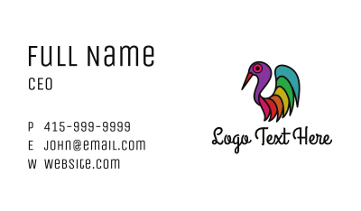 Abstract Colorful Bird Business Card