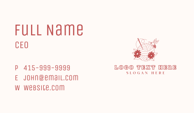 Floral Yarn Sewing Bee Business Card Image Preview