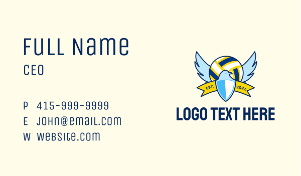 Volleyball League Eagle  Business Card Design Image Preview