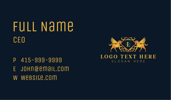 Pegasus Luxe Expensive Business Card Design Image Preview