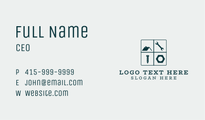 Home Construction Tools Business Card