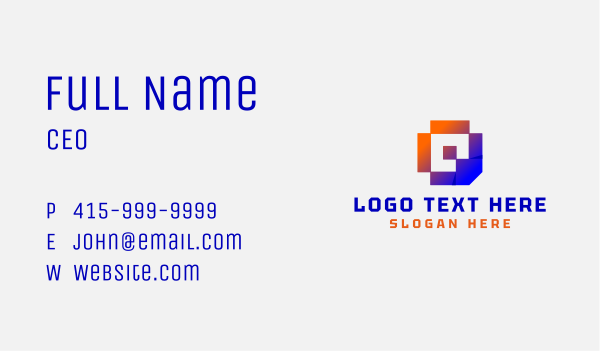 Pixel Tech Game Developer Business Card Design Image Preview