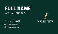 Quill Feather Note Business Card Design