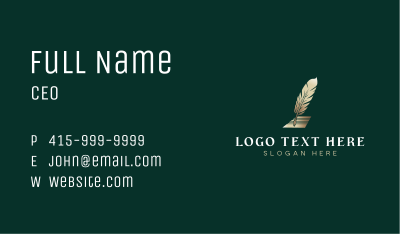 Quill Feather Note Business Card Image Preview
